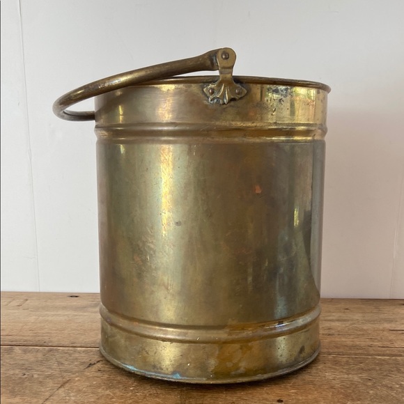 Antique Brass Bucket - Picture 2 of 13
